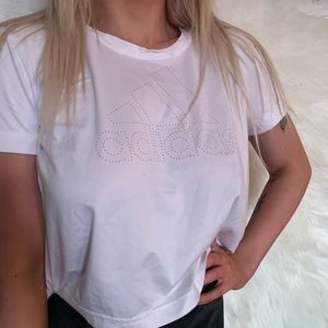 White Adidas Work Out T